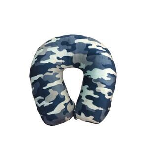 Shades of blue and gray Camo microfiber travel neck pillow